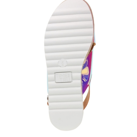 Time & Tru Metallic Memory Foam SlingBack 1.5" Heel Sandals Size 11 - Picture 3 of 5